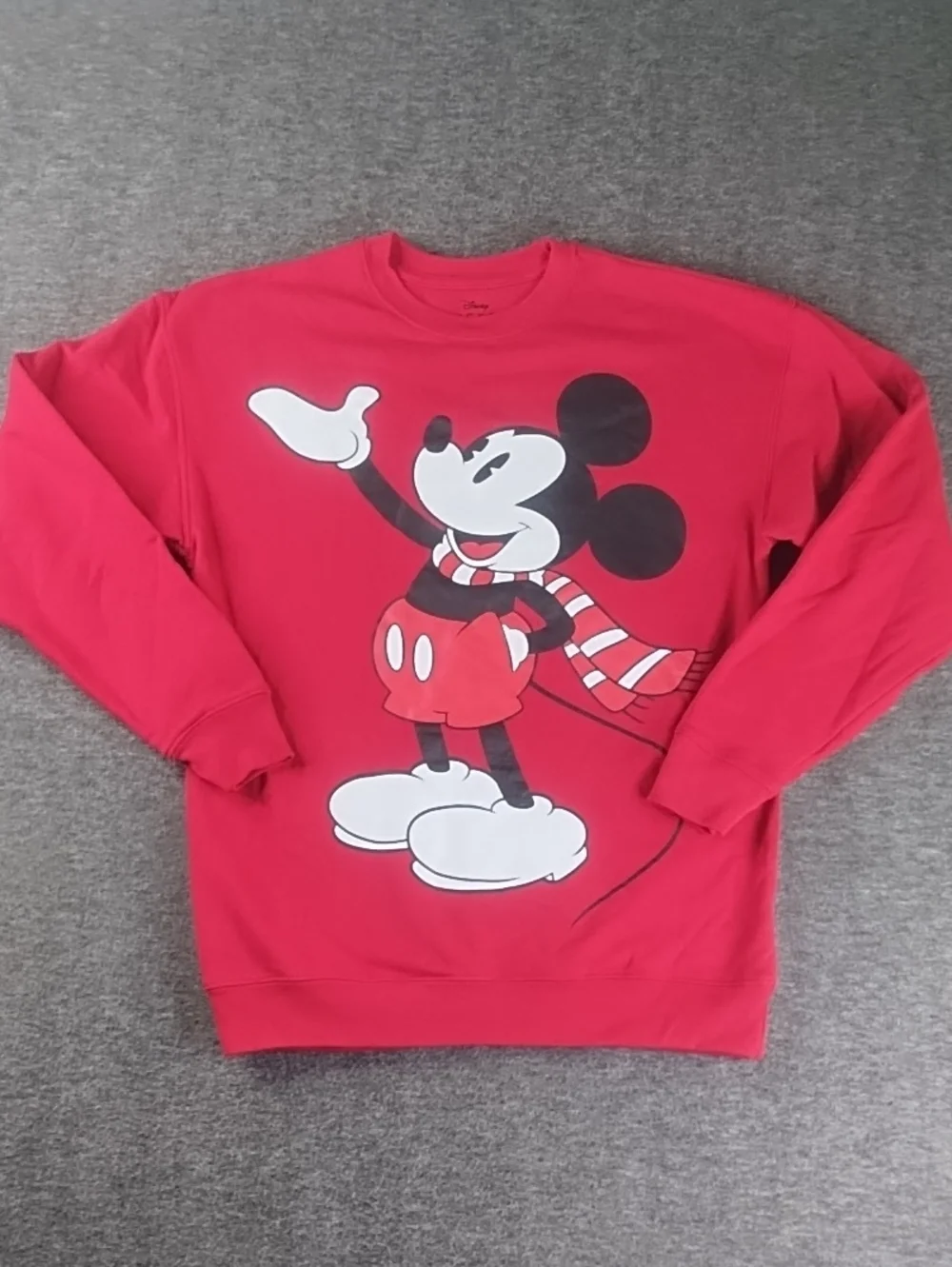Disney Red Mickey Mouse Crewneck Sweatshirt for Men